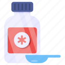 syrup, liquid medicine, medicine bottle, medicine jar, medical treatment