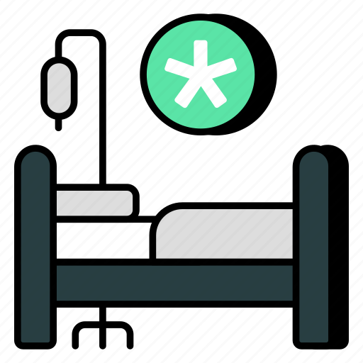 Hospital bed, hospital cot, hospital furniture, bedroom, patient bed icon - Download on Iconfinder