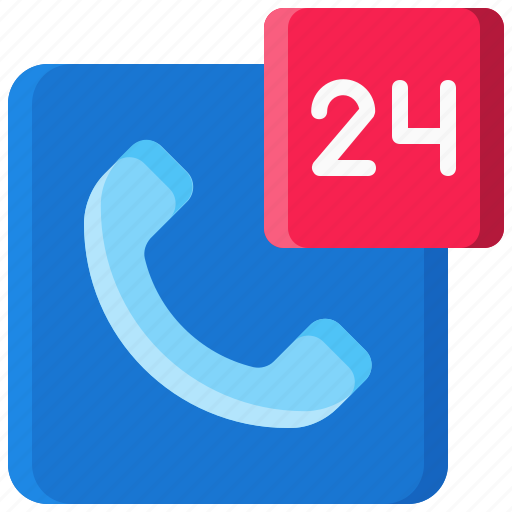 24 hours, around the clock, call, on, phone, support icon - Download on Iconfinder