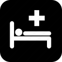 bed, healthcare, hospital, hospital bed, medecine, medical, patient, stick figure