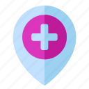 health, hospital, location, map, medical, pin