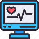 ecg, monitor, heart, beat, medical, cardiogram