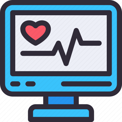 Ecg, monitor, heart, beat, medical, cardiogram icon - Download on Iconfinder