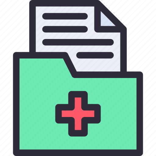 Folder, document, healthcare, health, data icon - Download on Iconfinder