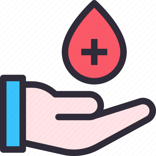 Hand, blood, donation, sanitary, drop icon - Download on Iconfinder