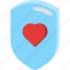 hospital, love, medic, medical, protection, shield, shield icon 