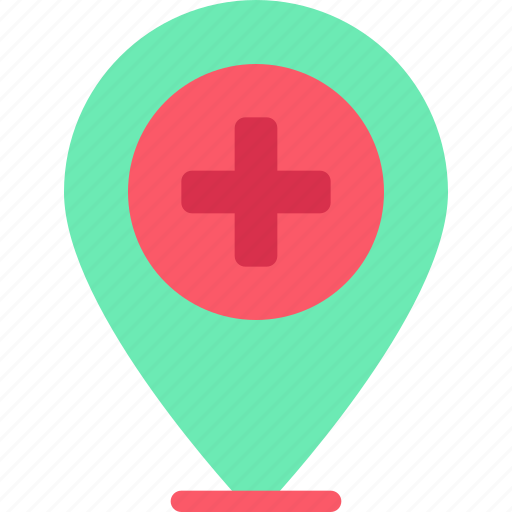 Pin, health, hospital, map, plus icon - Download on Iconfinder