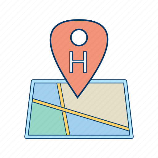 Hospital, hospital location, hospital pin icon - Download on Iconfinder