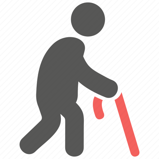 Geriatrics, elderly, old man, walking stick icon - Download on Iconfinder