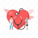 heart, wing, stethoscope, medical, healthcare