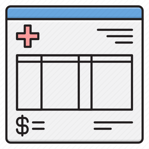 Bill, healthcare, medical, report, sheet icon - Download on Iconfinder