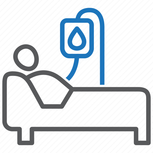 Blood transfusion, hospital bed, patient icon - Download on Iconfinder