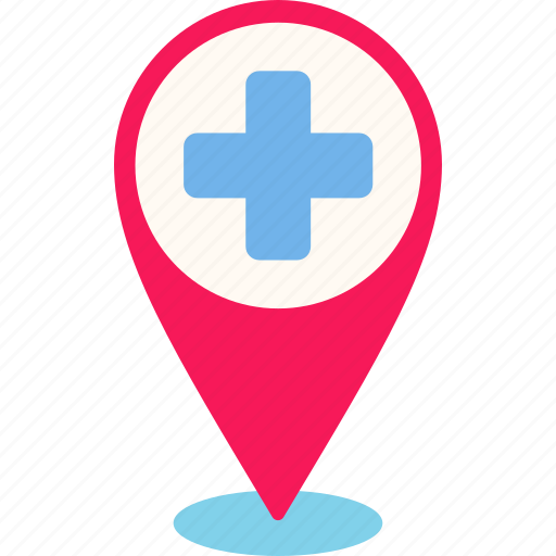 Map, pin, hospital, location, address, pointer, navigation icon - Download on Iconfinder
