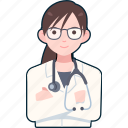 avatar, woman, doctor, hospital, medical, clinic, profile, treatment