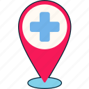 map, pin, hospital, location, address, pointer, navigation, medical