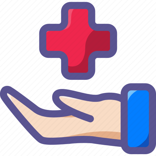 Healthcare, health, care, hand, sign, symbol, plus icon - Download on Iconfinder