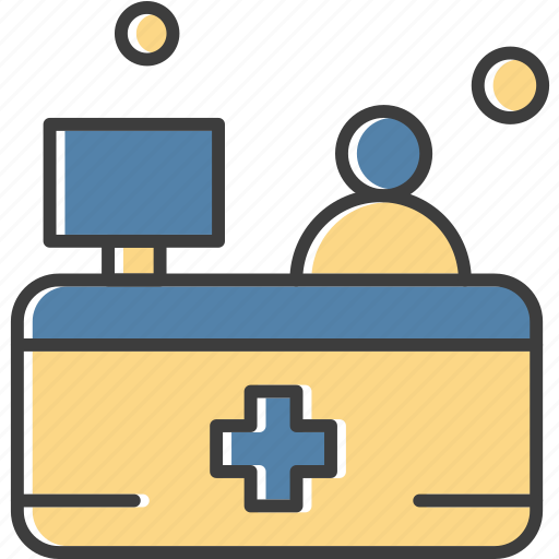 Desk, help, medical, reception, service icon - Download on Iconfinder