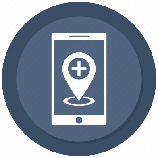 Hospital location, medical location, mobile, navigation icon - Download on Iconfinder