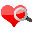 search, love, heart, magnifier