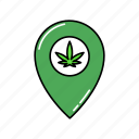 marker, location, marijuana, weed, cannabis