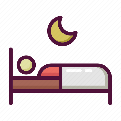 Asleep, bed, moon, sleep, sleeping, bedroom, night icon - Download on Iconfinder
