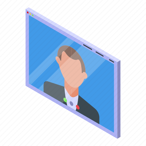 Screen, meeting, isometric icon - Download on Iconfinder
