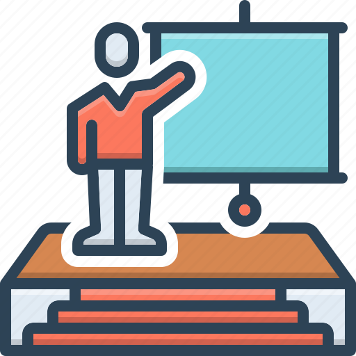 Presentation, education, trainer, lecture, display, demonstration, seminar icon - Download on Iconfinder