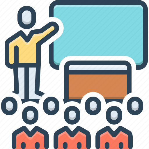 Seminar, classroom, educator, teacher, lecture, demonstration, trainer icon - Download on Iconfinder