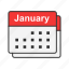 calendar, date, events, january 