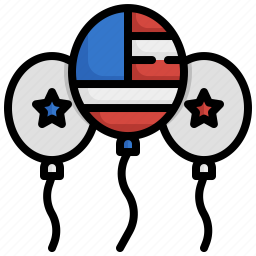 Balloon, of, july, party, country, flag icon - Download on Iconfinder