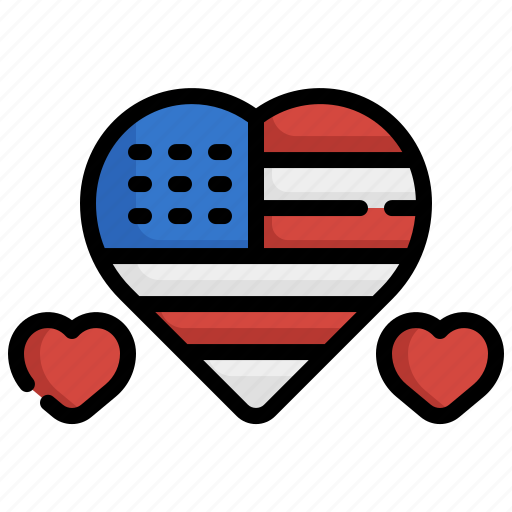 Heart, flags, love, united, states, of, america icon - Download on Iconfinder