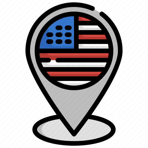 Pin, placeholder, geography, maps, location, united, states icon - Download on Iconfinder