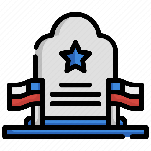 Tombstone, memorial, cultures, flags, star, usa icon - Download on Iconfinder
