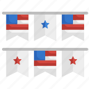 flags, memorial, garlands, united, states, party