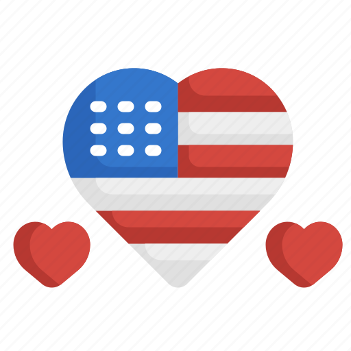 Heart, flags, love, united, states, of, america icon - Download on Iconfinder
