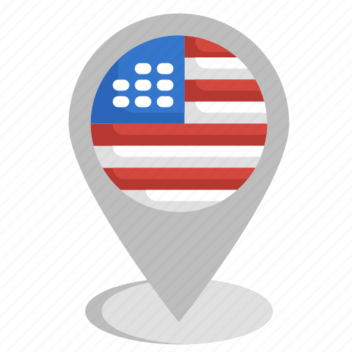 Pin, placeholder, geography, maps, location, united, states icon - Download on Iconfinder