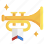 trumpet, announcement, wind, instrument, musical, flag 