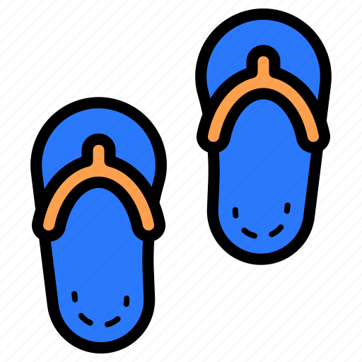 Sandals, slippers, flip flops, footwear, summer icon - Download on Iconfinder