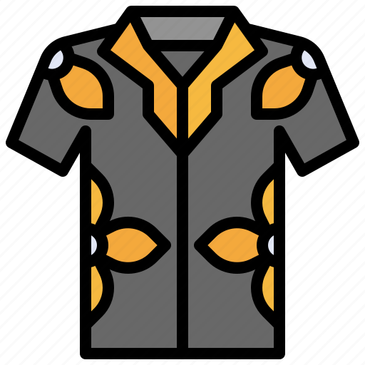 Hawaiian, shirt, short, sleeve, summer, clothes, garment icon - Download on Iconfinder