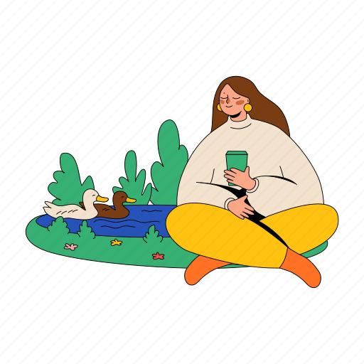 Drinking, coffee, duck, pond, water, drink, lake illustration - Download on Iconfinder