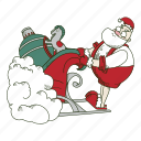 santa, pulls, sleigh, gifts, christmas, xmas, claus, gift, holiday 