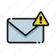 caution, importrant, letter, message, notification, spam, warning 