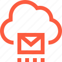 cloud, email, envelope, mail, message, sending, storage