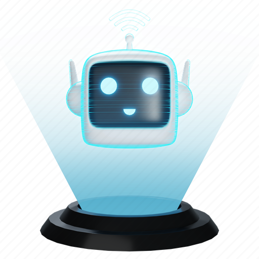 Hologram, robot, communication, support, metaverse 3D illustration - Download on Iconfinder
