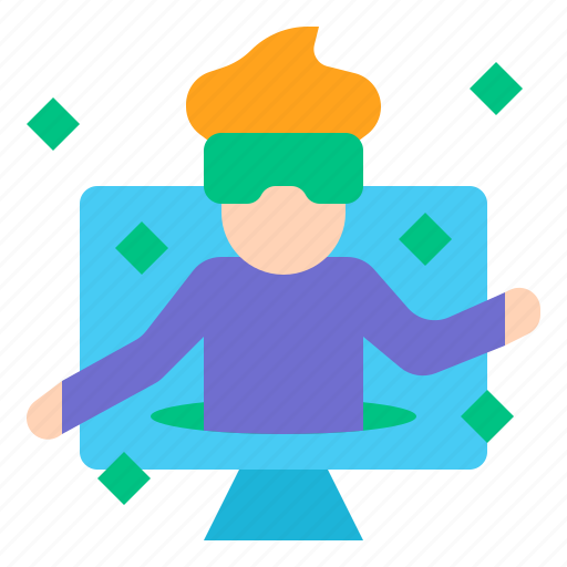 Simulation, virtual, reality, metaverse, monitor, avatar, ar icon - Download on Iconfinder