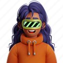 long, hair, woman, with, vr, long hair woman with vr, long hair woman, long hairstyle, short cloth, tshirt, long curly hair, young woman, young female, fashion, baeutiful, metapeople, metaverse, technology vr, vr tech, virtual, female, lady, girl, people, person, avatar, character 