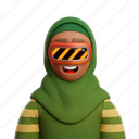 woman, wearing, hijab, with, vr, woman wearing hijab with vr, woman wearing hijab, muslim, islamic, user, profile, religious, islam, tshirt, hoodie, female, lady, girl, people, person, avatar, character 