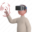 experiencing metaverse world, advance technology, artificial intelligence, ai technology, virtual reality technology, virtual reality experience, vr gadgets, vr headset, finger touch 