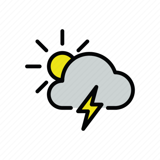 Meteo, sun, thunder, thunderstorm icon - Download on Iconfinder