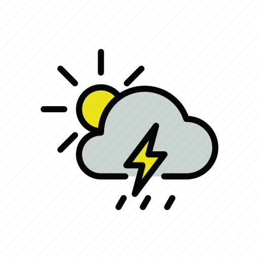 Meteo, rain, sun, thunder, thunderstorm icon - Download on Iconfinder